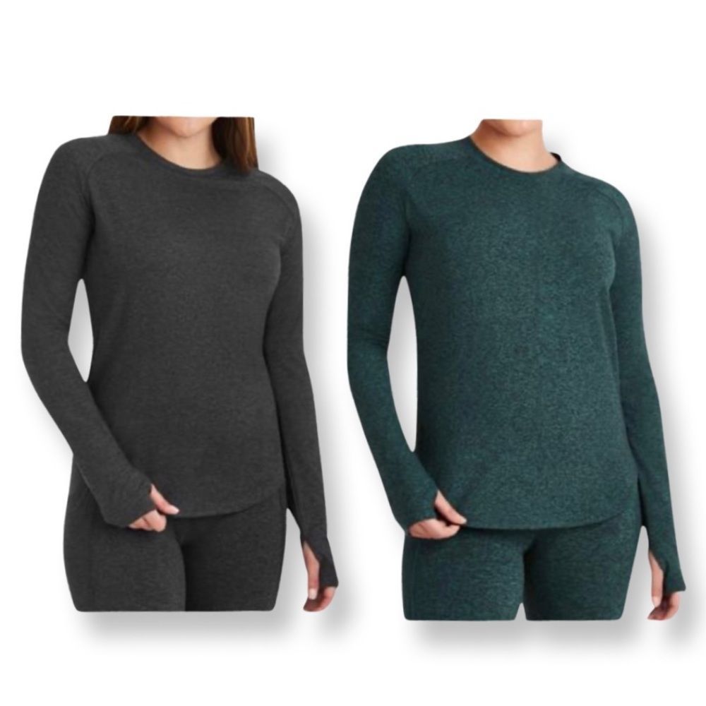 NWT Set of 2 Athletic Activewear Long Sleeve Soft Top
